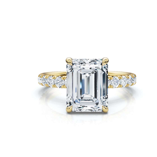 The Juliet Pave Emerald Engagement Ring