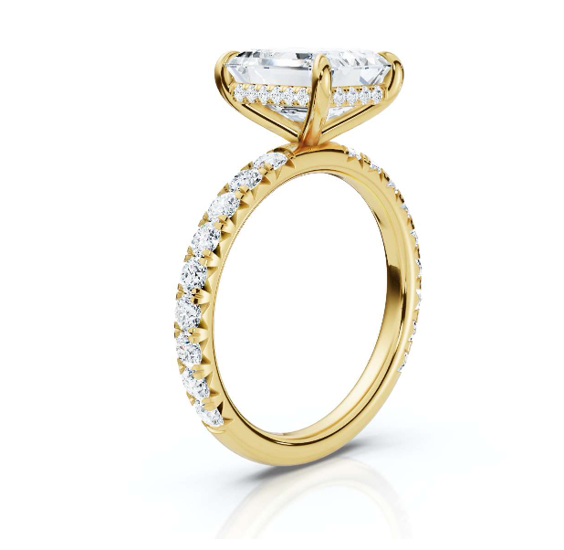 The Juliet Pave Emerald Engagement Ring
