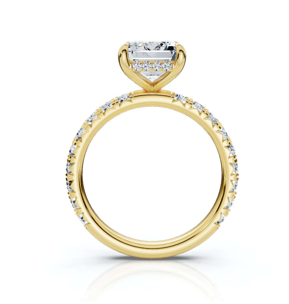 The Juliet Pave Emerald Engagement Ring