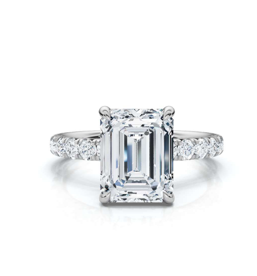The Juliet Pave Emerald Engagement Ring