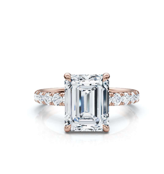 The Juliet Pave Emerald Engagement Ring