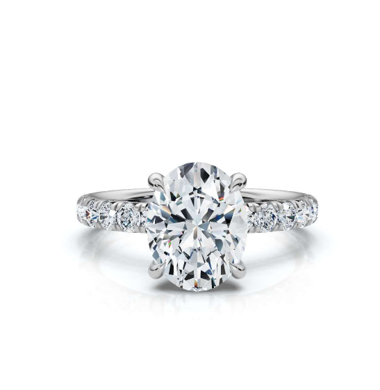 The Juliet Pave Oval Engagement Ring
