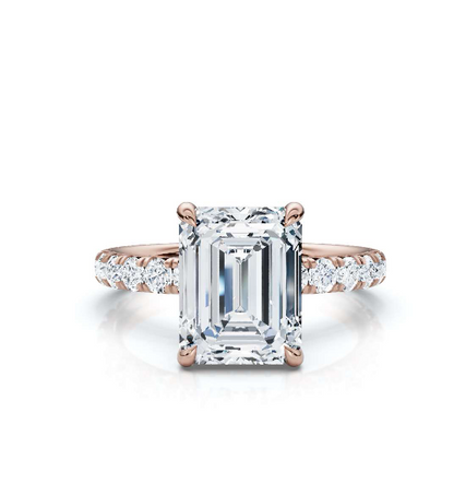The Juliet Pave Emerald Engagement Ring